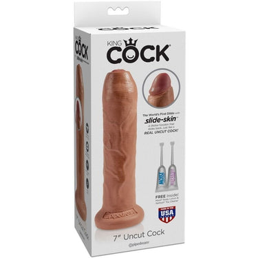 Dildo realistico non circonciso con prepuzio retrattile e base a ventosa